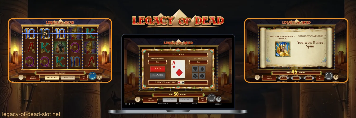The Legacy of Dead slot features multiple bonus mechanics